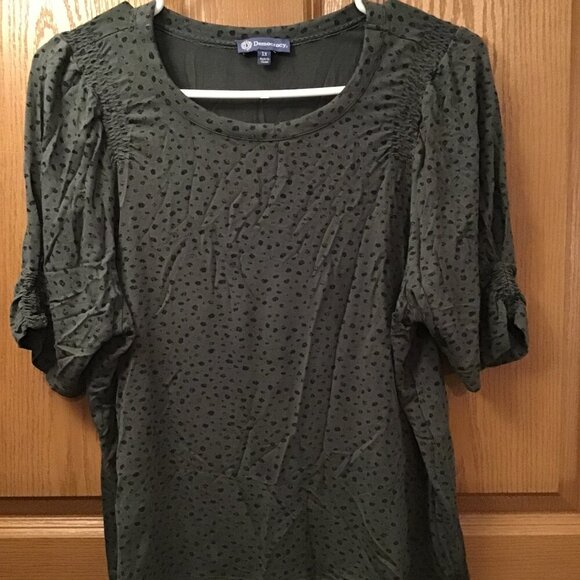 Democracy Dark Olive Green Shirt - Picture 1 of 4